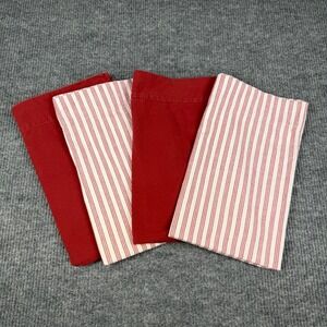 Vtg 90s Lands End Coming Home Flannel Pillowcases SET of 4 Portugal Cotton